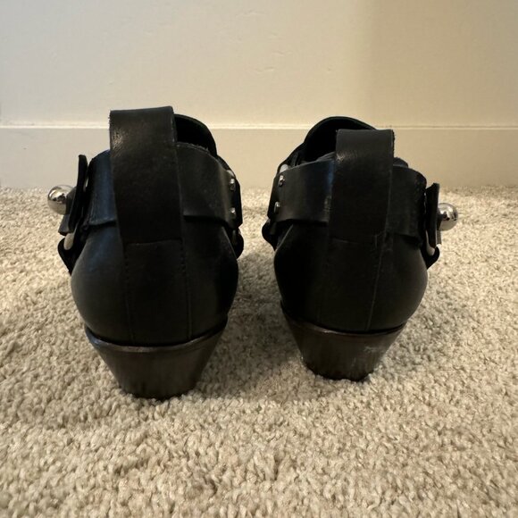 Rag & Bone Westin Black Harness Pull On Booties W/ Silver Tone Hardware - Picture 7 of 9